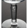 Pied du verre à bière Saint Feuillien 25 cl avec une gravure avec une représentation du saint