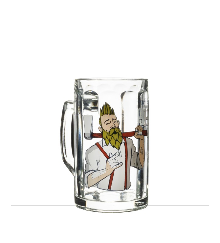 Verre à bière Houthakker 33 cl (choppe) avec en imprimé Piet Houthakker le créateur de la marque