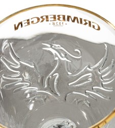 Phénix, emblème gravé sur le verre à bière Grimbergen 33 cl