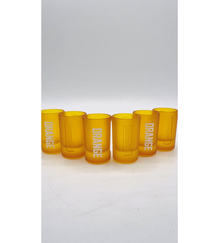 Lot 6 verres shooters Jagermeister orange 2 cl