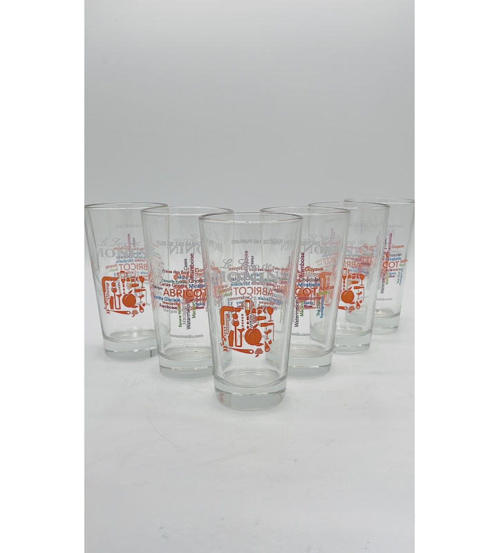 Lot 6 verres Monin abricot