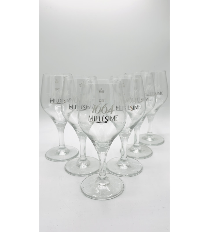 Lot de 6 Verre à bière 1664 Millésime 25/33 cl
