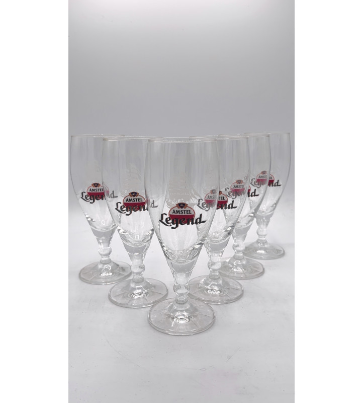Lot de 6 Verre à bière Amstel Legend 25 cl