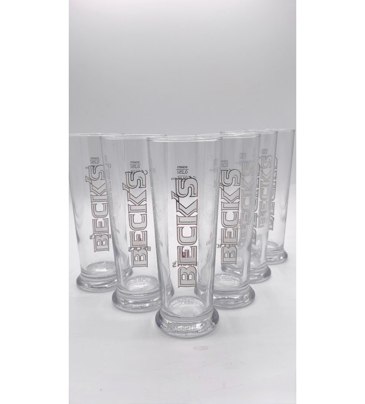 Lot de 6 Verre à bière Beck's 25 cl