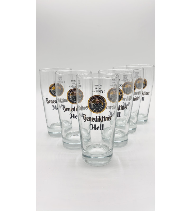 Lot de 6 Verre à bière Benediktiner Hell 25 cl