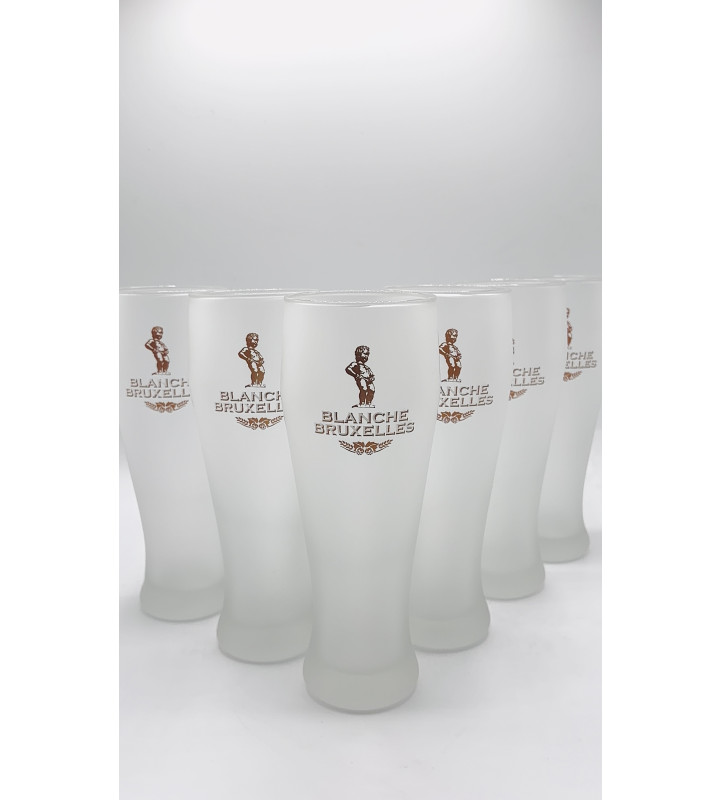 Lot de 6 Verre à bière Blanche de Bruxelles 50 cl