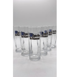 Lot de 6 Verre à bière Blanche de Namur logo bleu 25 cl