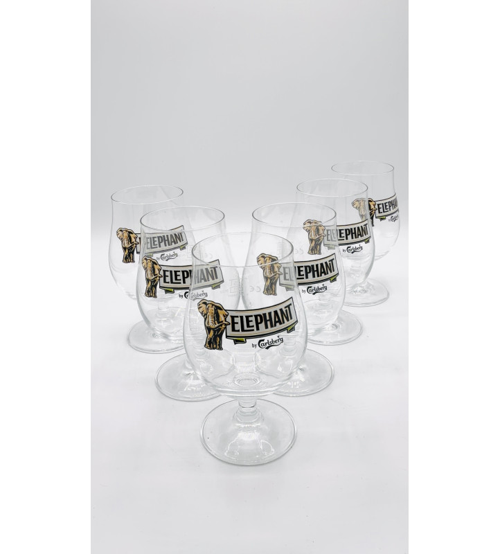 Lot de 6 Verre à bière Carlsberg Elephant 25 cl