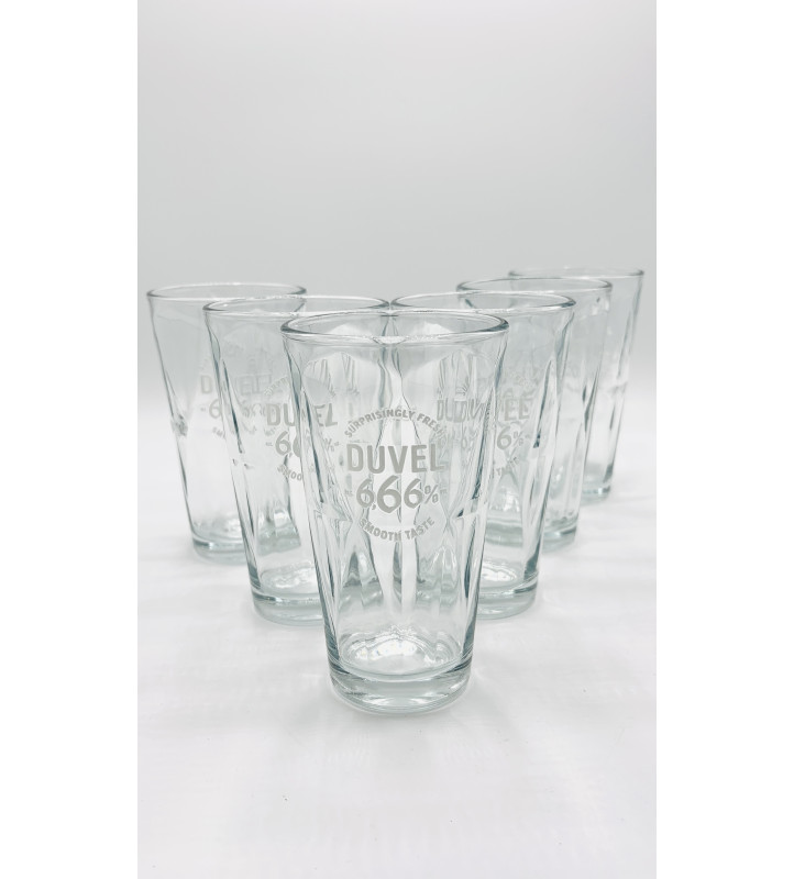 Lot de 6 Verre à bière Duvel 6,66% 25 cl