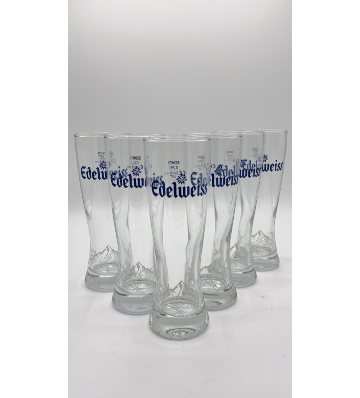 Lot de 6 Verre à bière Edelweiss 25 cl