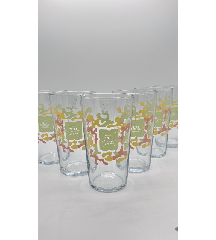 Lot de 6 Verre à bière Effet Papillon 50 cl