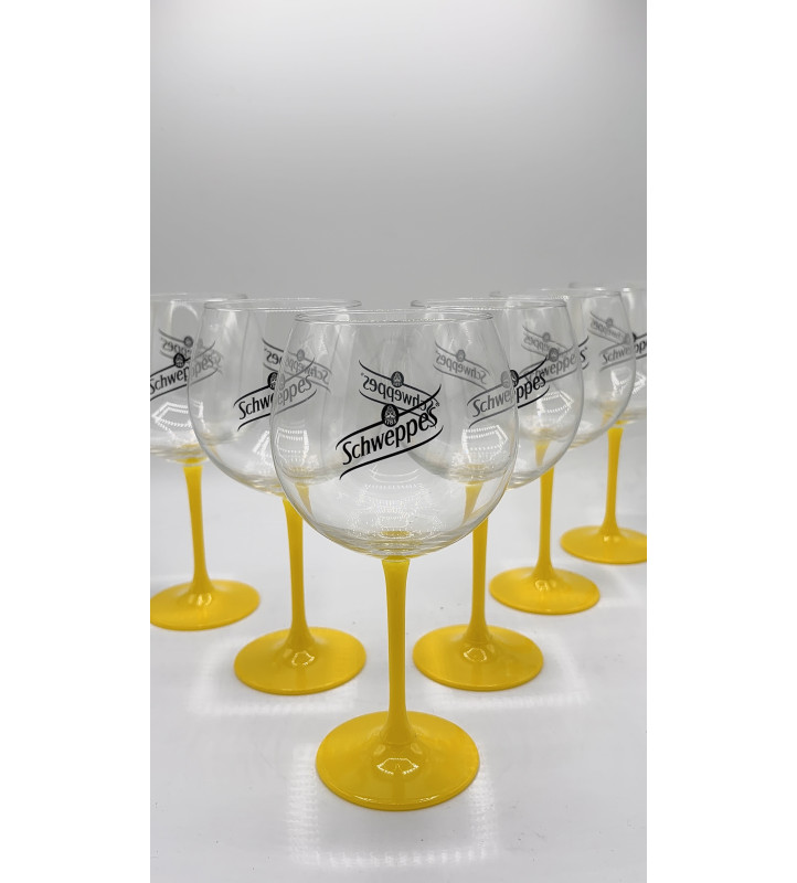 Lot de 6 Verre à soda Schweppes Jaune 47 cl