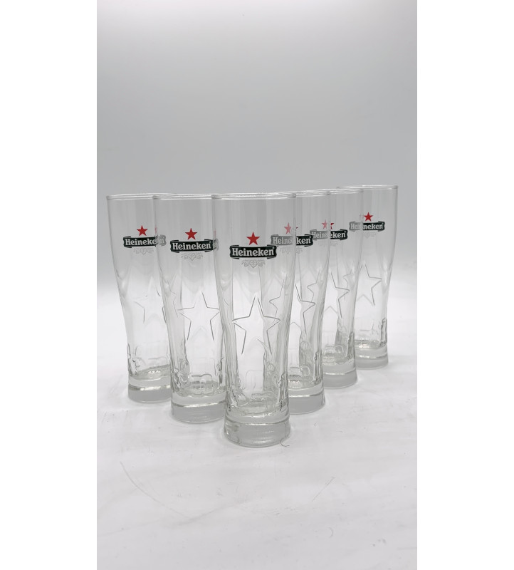 Lot de 6 Verre à bière Heineken Star 15 cl
