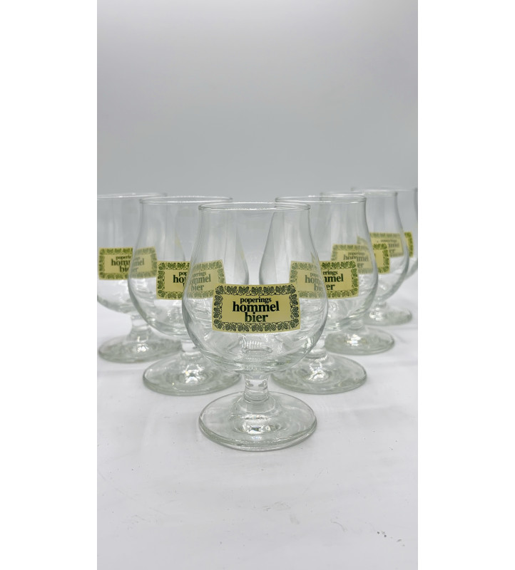 Lot de 6 Verre à bière Poperings Hommel Bier Crème 25 cl